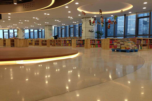 苏州凤凰图书馆地面——迪乐堡致密钢化地坪